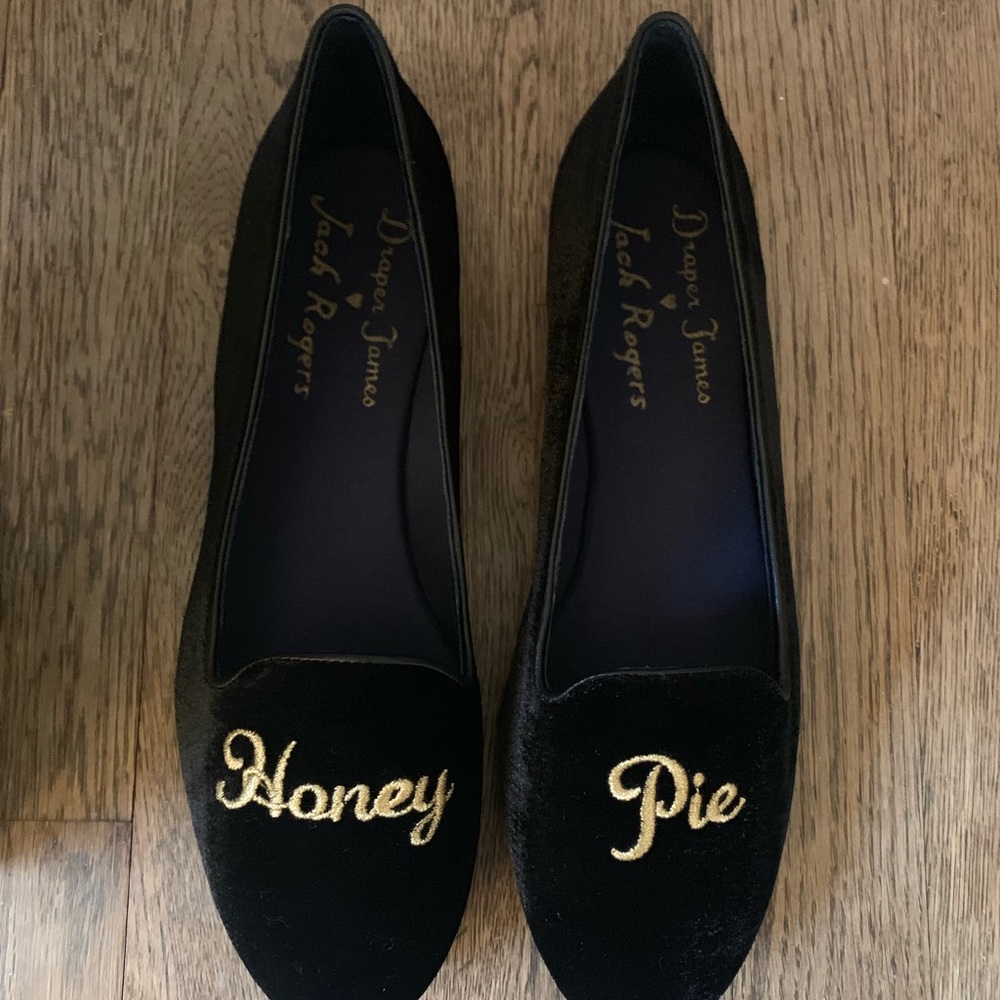 Draper James x Jack Rogers Velvet Flats NWT